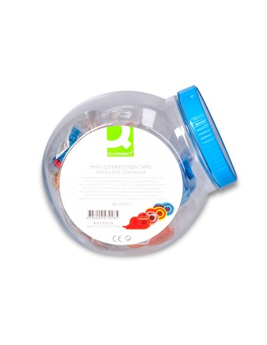 Corrector q connect cinta mini blanco 42 mm x 5 mt bombonera de 28 unidades