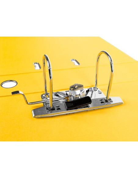 Archivador de palanca liderpapel folio documenta forrado pvc con rado lomo 75mm amarillo compresor metalico