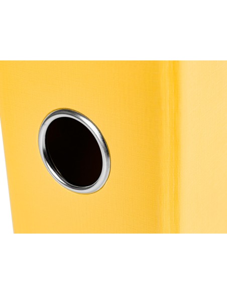 Archivador de palanca liderpapel folio documenta forrado pvc con rado lomo 75mm amarillo compresor metalico
