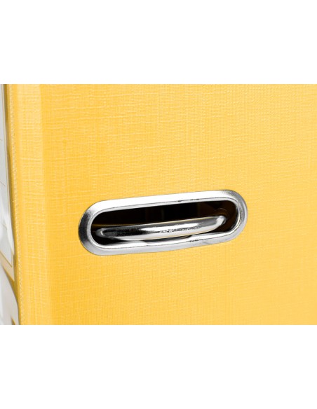 Archivador de palanca liderpapel folio documenta forrado pvc con rado lomo 75mm amarillo compresor metalico