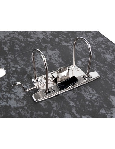 Archivador de palanca liderpapel cuarto apaisado classic blue sin rado lomo 80mm negro compresor metalico