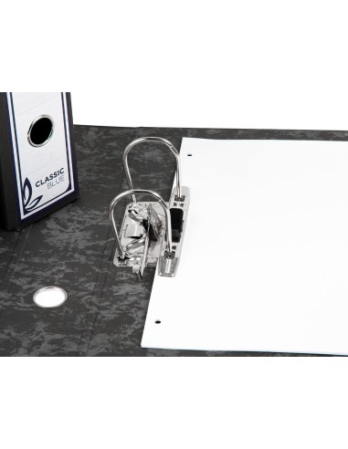 Archivador de palanca liderpapel cuarto apaisado classic blue sin rado lomo 80mm negro compresor metalico