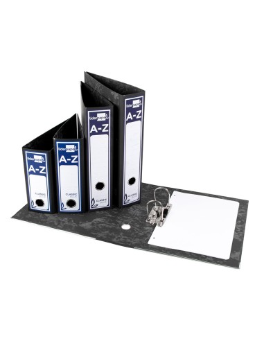 Archivador de palanca liderpapel cuarto classic blue sin rado lomo 80mm negro compresor metalico