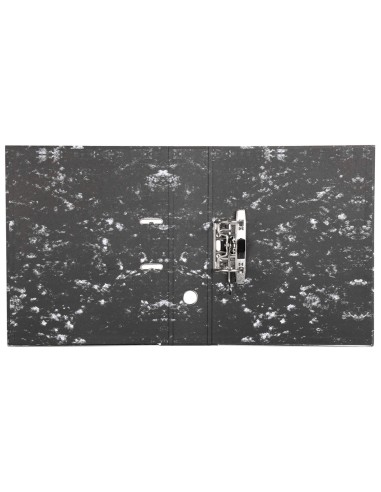 Archivador de palanca liderpapel folio classic black carton entrecolado con rado lomo 75mm negro compresor metal