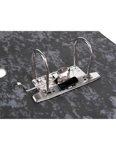 Archivador de palanca liderpapel folio classic black carton entrecolado con rado lomo 75mm negro compresor metal