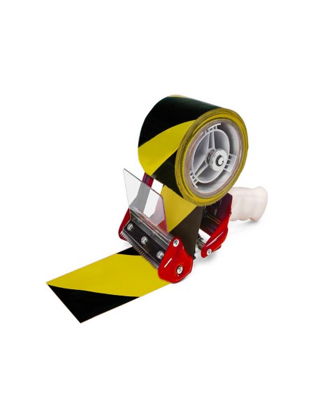 Cinta adhesiva q connect de seguridad amarilla y negra 20 mt x 48 mm