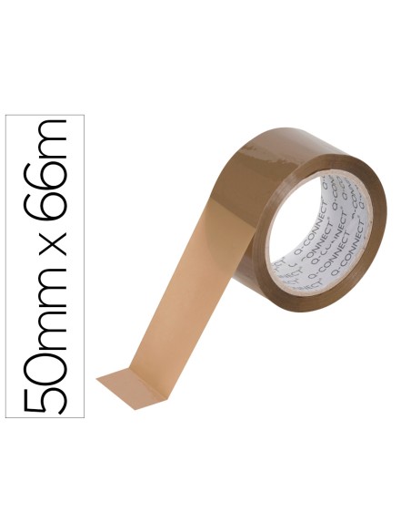 Cinta adhesiva q connect polipropileno havana 66 mt x 50 mm para embalaje bajo ruido