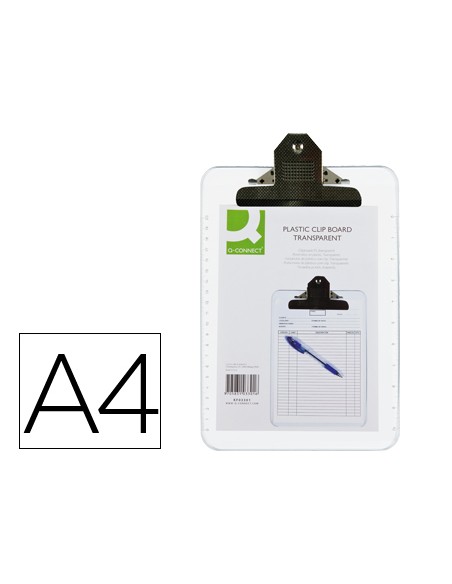 Portanotas q connect plastico transparente din a4 4 mm