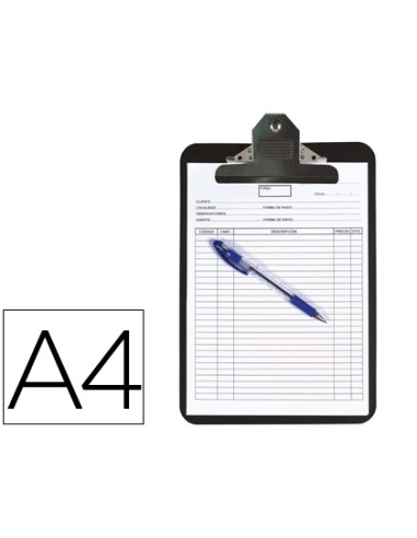 Portanotas q connect polipropileno negro din a4 4 mm