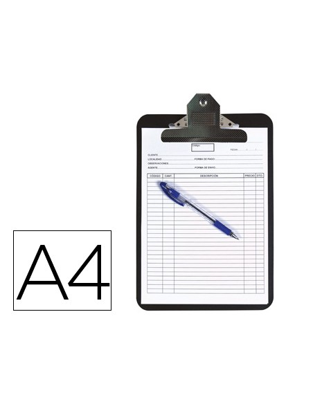 Portanotas q connect polipropileno negro din a4 4 mm