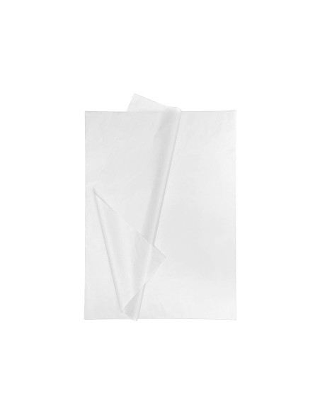 Papel seda liderpapel blanco 52x76 cm 18 gr paquete de 25 hojas