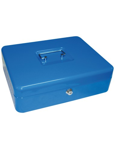 Caja caudales q connect 12 300x240x90 mm azul con portamonedas