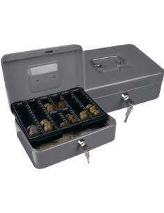 Caja caudales q connect 10 250x180x90 mm plata con portamonedas