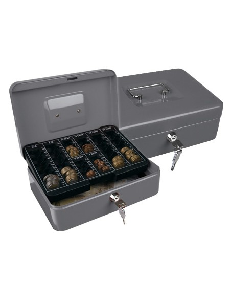 Caja caudales q connect 10 250x180x90 mm plata con portamonedas