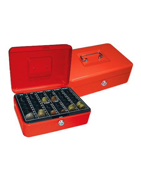 Caja caudales q connect 10 250x180x90 mm roja con portamonedas