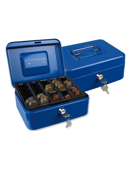 Caja caudales q connect 8 200x160x90 mm azul con portamonedas