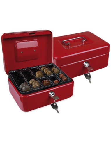 Caja caudales q connect 8 200x160x90 mm roja con portamonedas