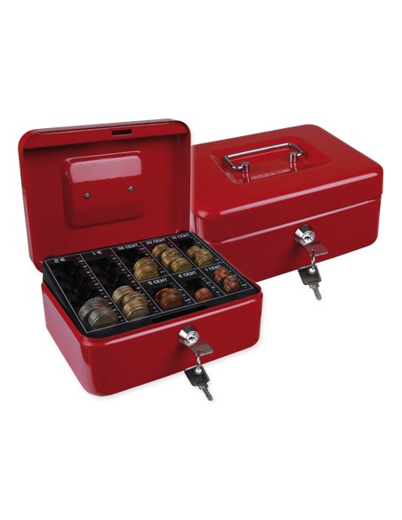 Caja caudales q connect 8 200x160x90 mm roja con portamonedas