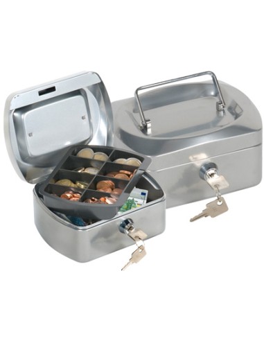 Caja caudales q connect 6 152x115x80 mm plata con portamonedas