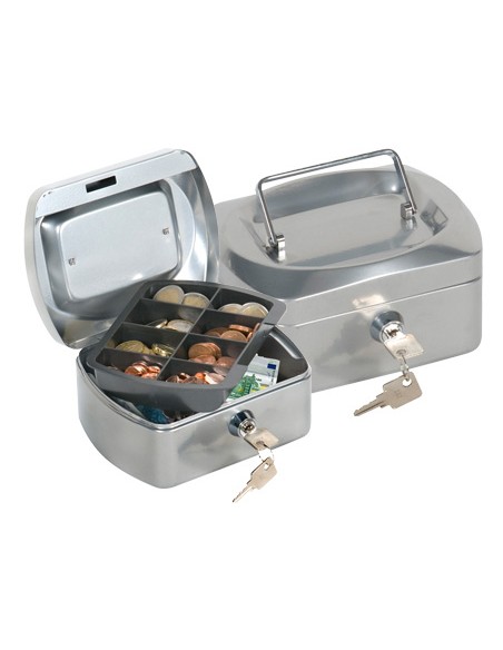 Caja caudales q connect 6 152x115x80 mm plata con portamonedas