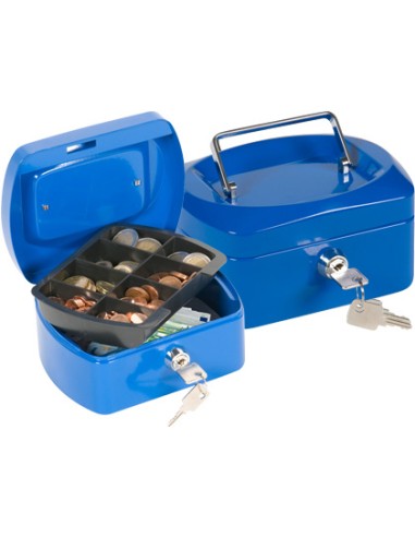 Caja caudales q connect 6 152x115x80 mm azul con portamonedas