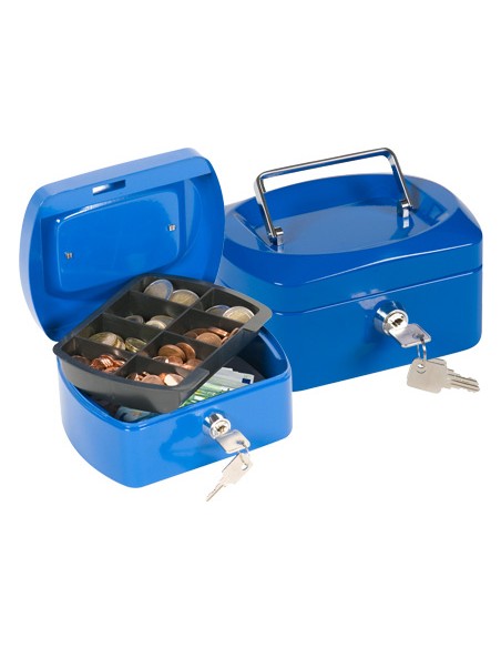 Caja caudales q connect 6 152x115x80 mm azul con portamonedas