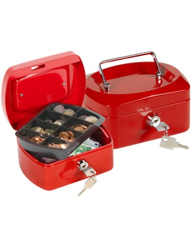 Caja caudales q connect 6 152x115x80 mm roja con portamonedas