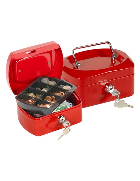 Caja caudales q connect 6 152x115x80 mm roja con portamonedas