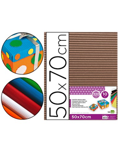 Carton ondulado liderpapel 50 x 70cm 320g m2 marron