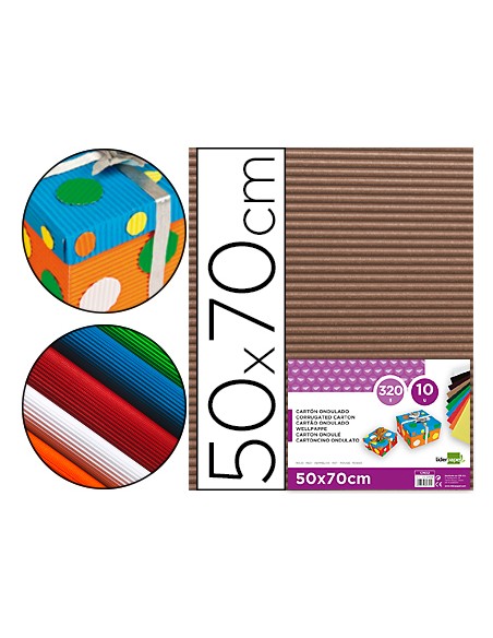 Carton ondulado liderpapel 50 x 70cm 320g m2 marron