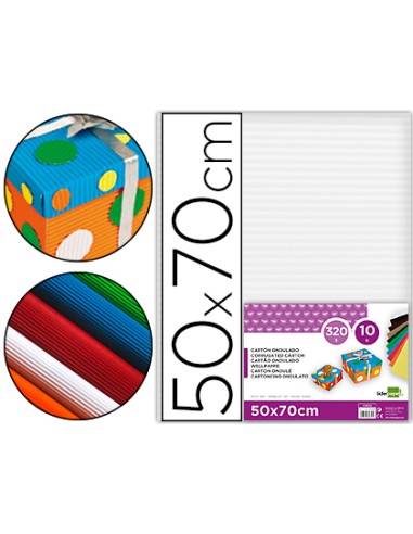 Carton ondulado liderpapel 50 x 70cm 320g m2 blanco