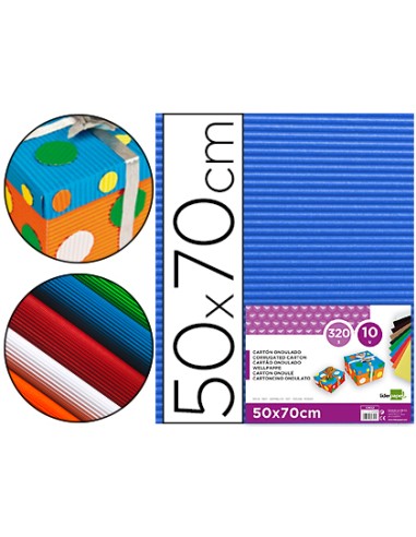 Carton ondulado liderpapel 50 x 70cm 320g m2 azul