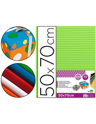 Carton ondulado liderpapel 50 x 70cm 320g m2 verde pistacho