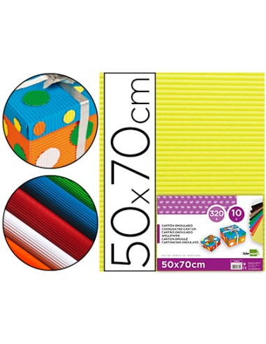 Carton ondulado liderpapel 50 x 70cm 320g m2 amarillo