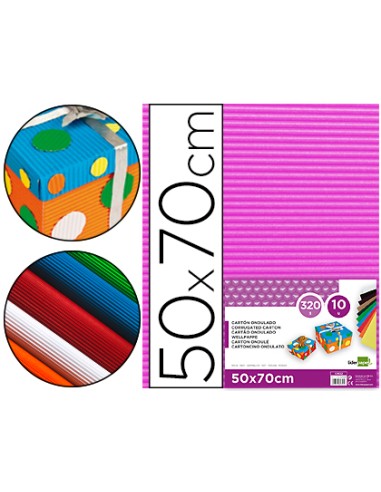Carton ondulado liderpapel 50 x 70cm 320g m2 fucsia