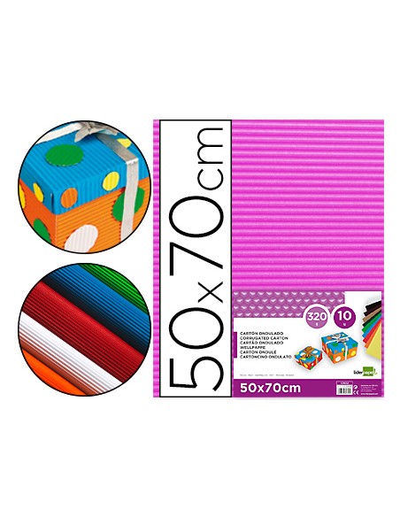 Carton ondulado liderpapel 50 x 70cm 320g m2 fucsia