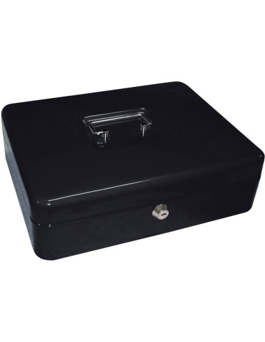 Caja caudales q connect 12 300x240x90 mm negra con portamonedas