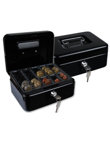 Caja caudales q connect 8 200x160x90 mm negra con portamonedas