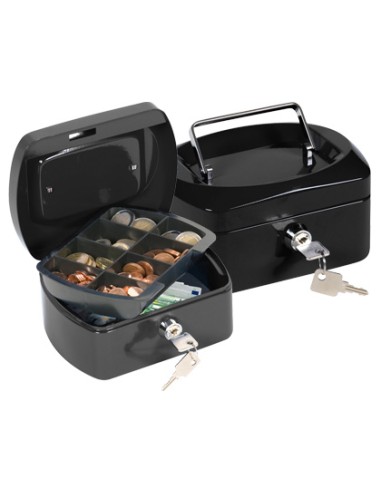 Caja caudales q connect 6 152x115x80 mm negra con portamonedas