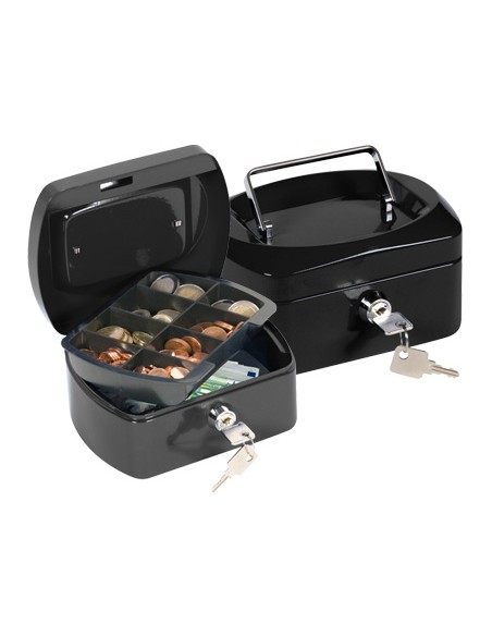 Caja caudales q connect 6 152x115x80 mm negra con portamonedas