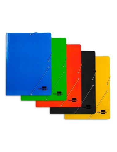 Carpeta liderpapel gomas folio 3 solapas carton plastificado colores surtidos