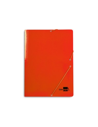 Carpeta liderpapel gomas folio 3 solapas carton plastificado colores surtidos