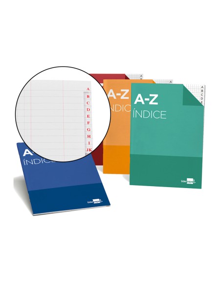 Indice liderpapel tapa cartoncillo cuarto 24 hojas 70g m2 colores surtidos Indice liderpapel tapa cartoncillo cuarto 24 hojas 70g m2 colores surtidos