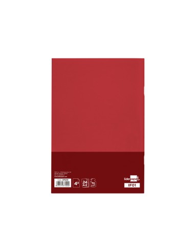 Indice liderpapel tapa cartoncillo cuarto 24 hojas 70g m2 colores surtidos