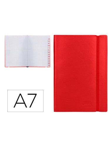Libreta indice liderpapel similpiel a7 120 hojas 70g m2 color rojo