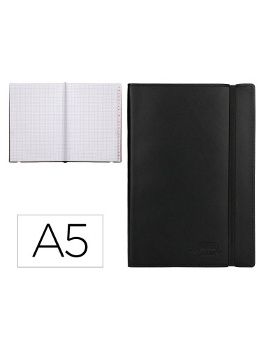 Libreta indice liderpapel similpiel a5 120 hojas 70g m2 color negro