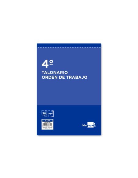 Talonario liderpapel orden de trabajo cuarto original y copia t255