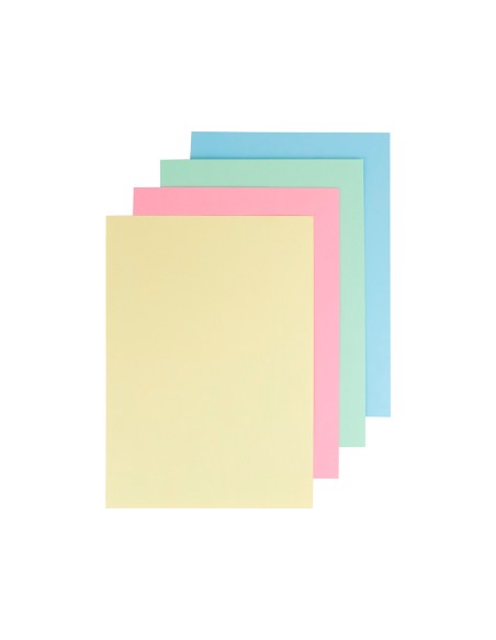 Cartulina liderpapel a4 180g m2 4 colores surtidos paquete de 100 hojas