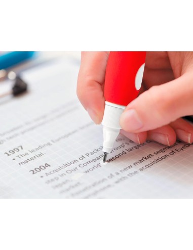 Corrector liderpapel lapiz roller punta metalica de 16 mm capacidad 7 ml expositor de 24 unidades