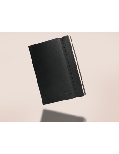 Libreta liderpapel simil piel a5 120 hojas 70g m2 horizontal sin margen negro